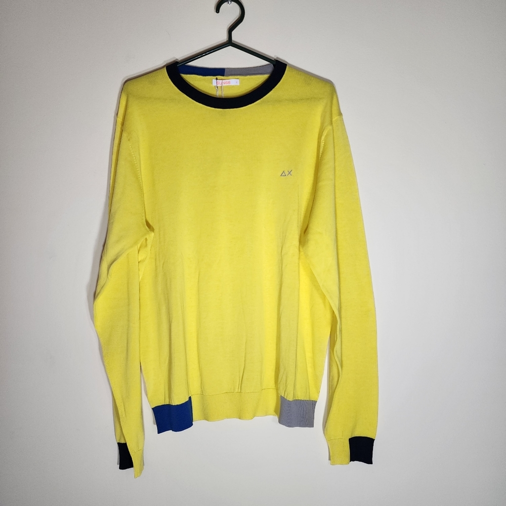 SUN 68 yellow sweater 100% cotton - Picture 3 of 9